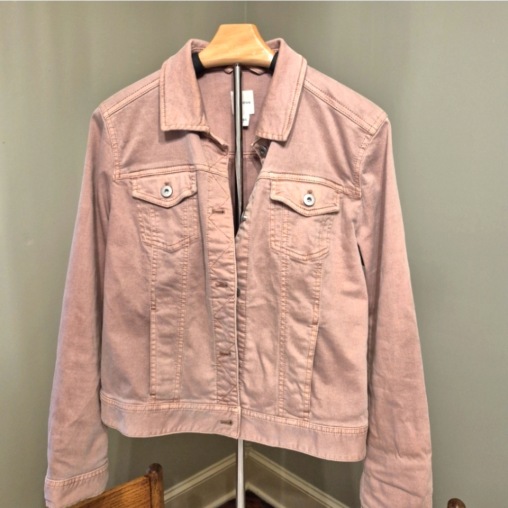 J Jill Women's Pink Denim Jacket